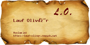 Lauf Olivér névjegykártya